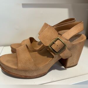 Kork-ease San Carlos tan sling‎ back platform sandals size 10